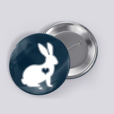 Easter Bunny Simple Love Heart Button