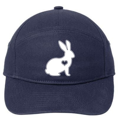 Easter Bunny Simple Love Heart 7-Panel Snapback Hat