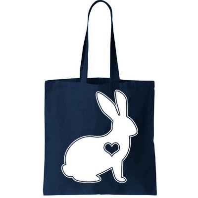 Easter Bunny Simple Love Heart Tote Bag