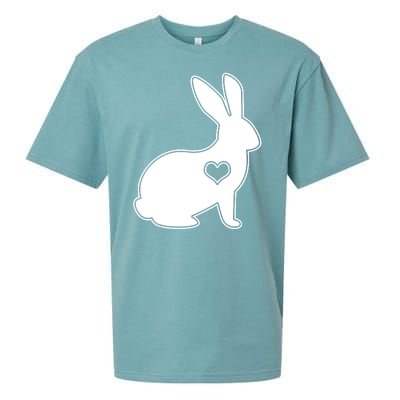 Easter Bunny Simple Love Heart Sueded Cloud Jersey T-Shirt