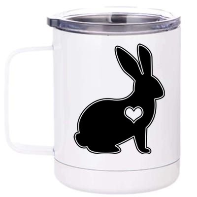 Easter Bunny Simple Love Heart 12 oz Stainless Steel Tumbler Cup