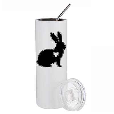 Easter Bunny Simple Love Heart Stainless Steel Tumbler