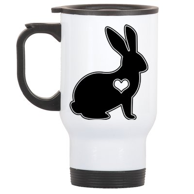 Easter Bunny Simple Love Heart Stainless Steel Travel Mug