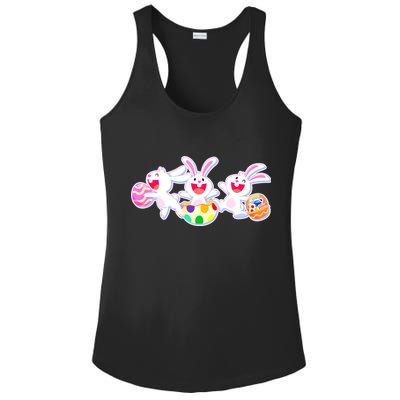 Easter Egg Bunnies Ladies PosiCharge Competitor Racerback Tank