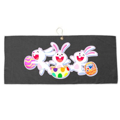 Easter Egg Bunnies Large Microfiber Waffle Golf Towel