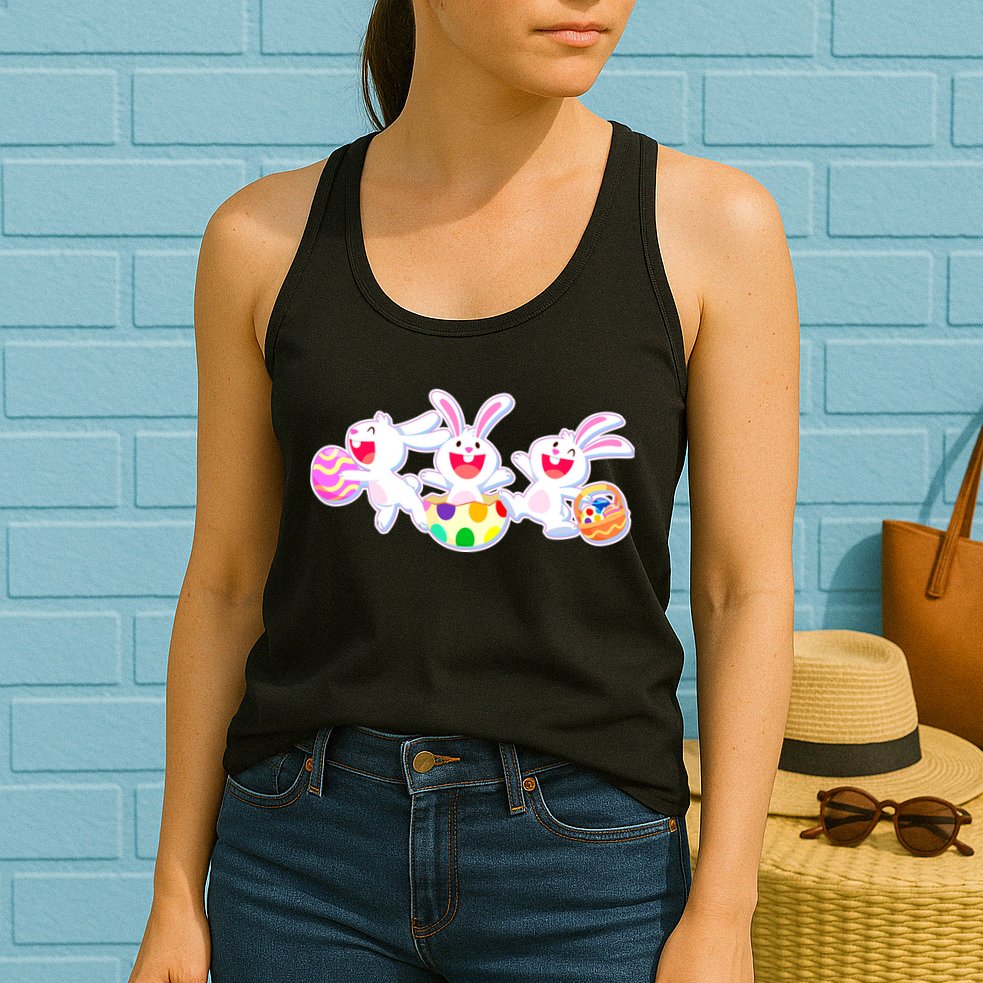 Easter Egg Bunnies Womens Tank Top