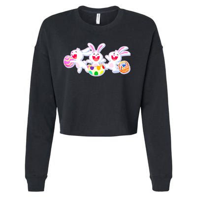 Easter Egg Bunnies Cropped Pullover Crew