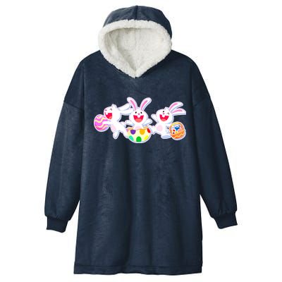 Easter Egg Bunnies Hooded Wearable Blanket