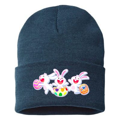 Easter Egg Bunnies Sustainable Knit Beanie