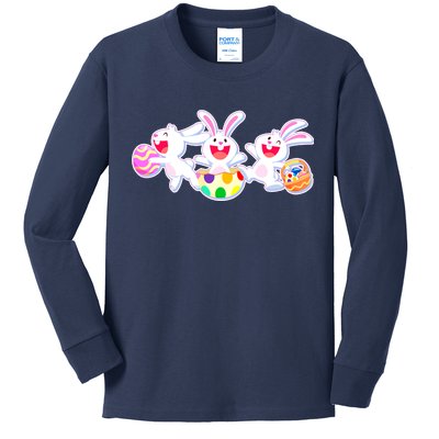 Easter Egg Bunnies Kids Long Sleeve Shirt