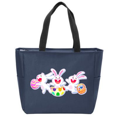 Easter Egg Bunnies Zip Tote Bag