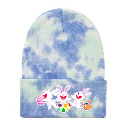 Easter Egg Bunnies Tie Dye 12in Knit Beanie