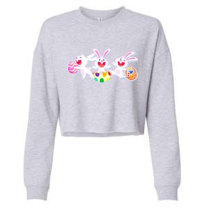 Easter Egg Bunnies Cropped Pullover Crew