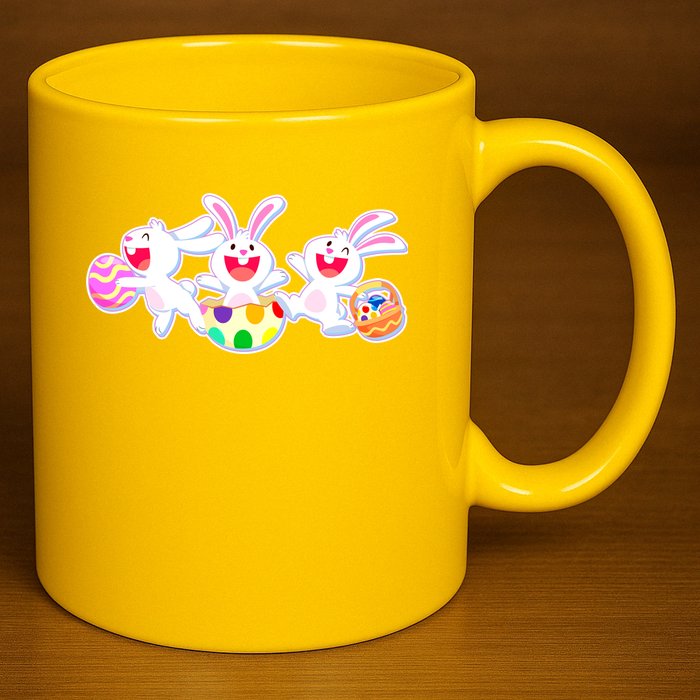 Easter Egg Bunnies 11oz C Handle Ceramic Mug