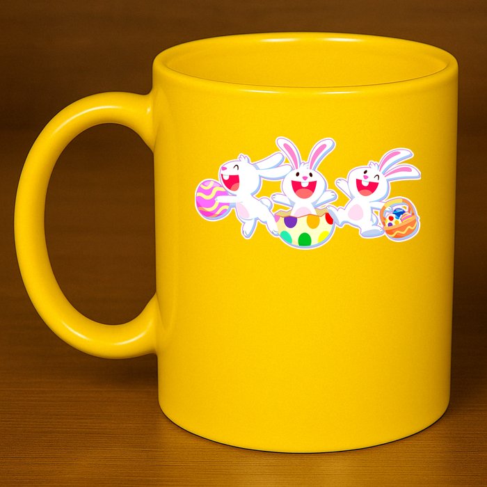 Easter Egg Bunnies 11oz C Handle Ceramic Mug