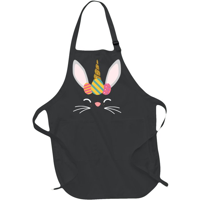 Easter Egg Bunny Unicorn Full-Length Apron With Pockets