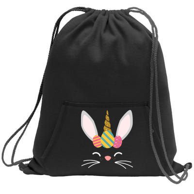 Easter Egg Bunny Unicorn Sweatshirt Cinch Pack Bag