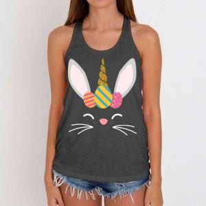 Easter Egg Bunny Unicorn Women's Knotted Racerback Tank