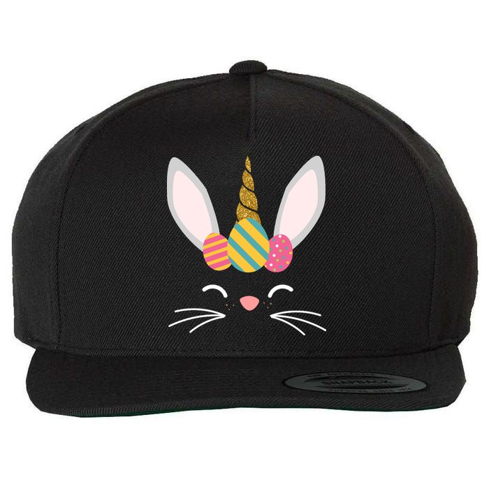 Easter Egg Bunny Unicorn Wool Snapback Cap