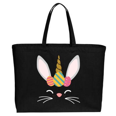 Easter Egg Bunny Unicorn Cotton Canvas Jumbo Tote