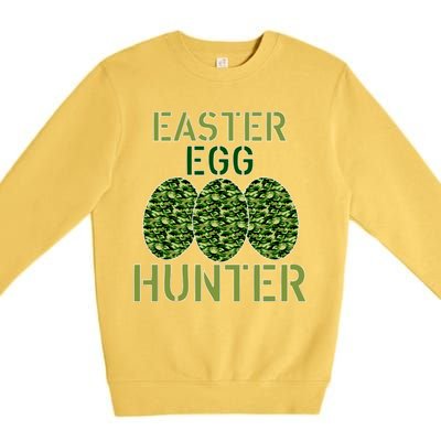 Easter Egg Hunter Camo Eggs Funny Egg Hunt Premium Crewneck Sweatshirt