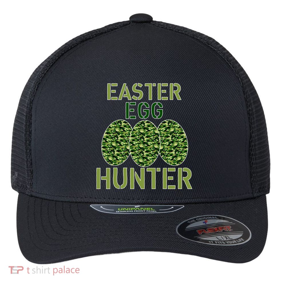 Easter Egg Hunter Camo Eggs Funny Egg Hunt Flexfit Unipanel Trucker Cap
