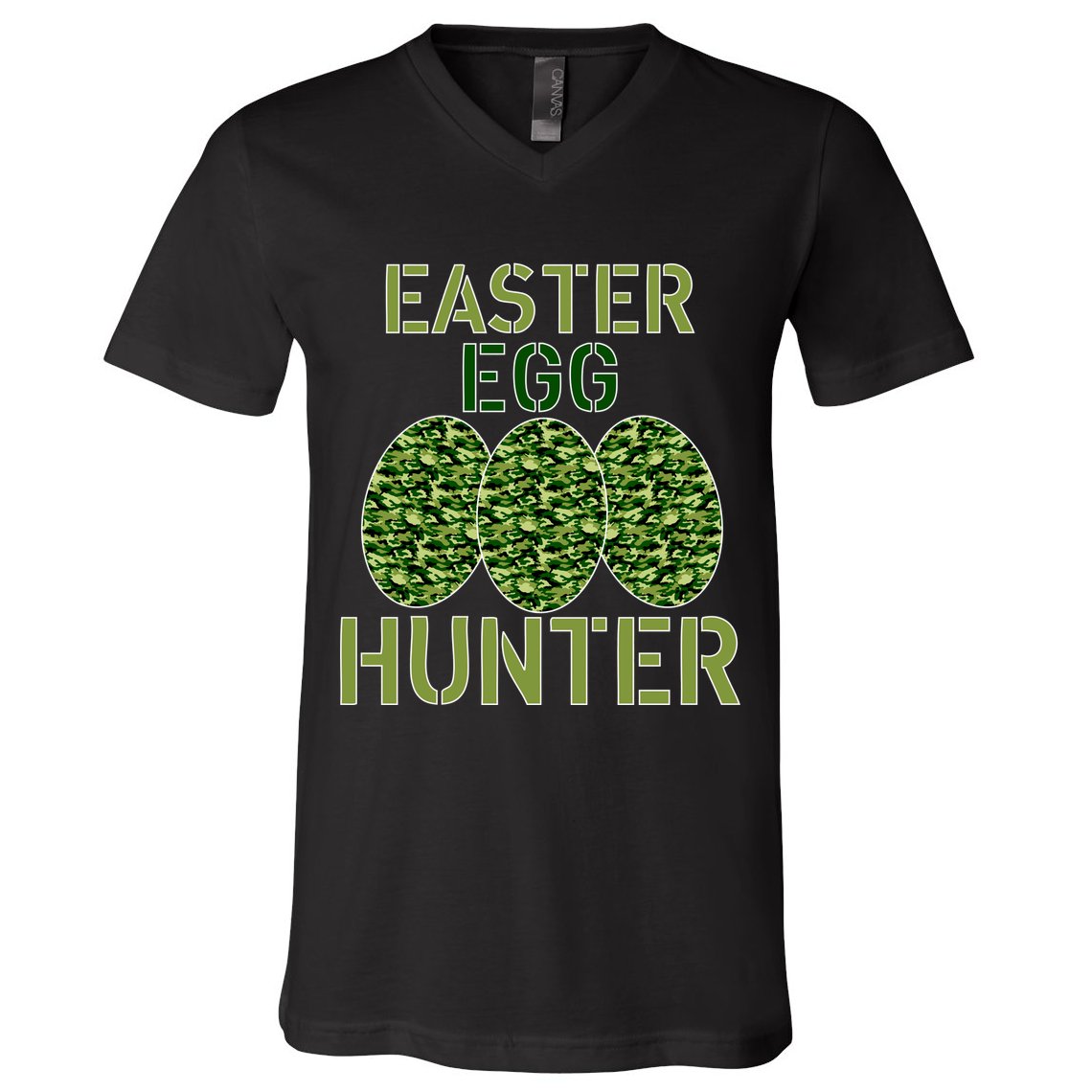 Easter Egg Hunter Camo Eggs Funny Egg Hunt V-Neck T-Shirt