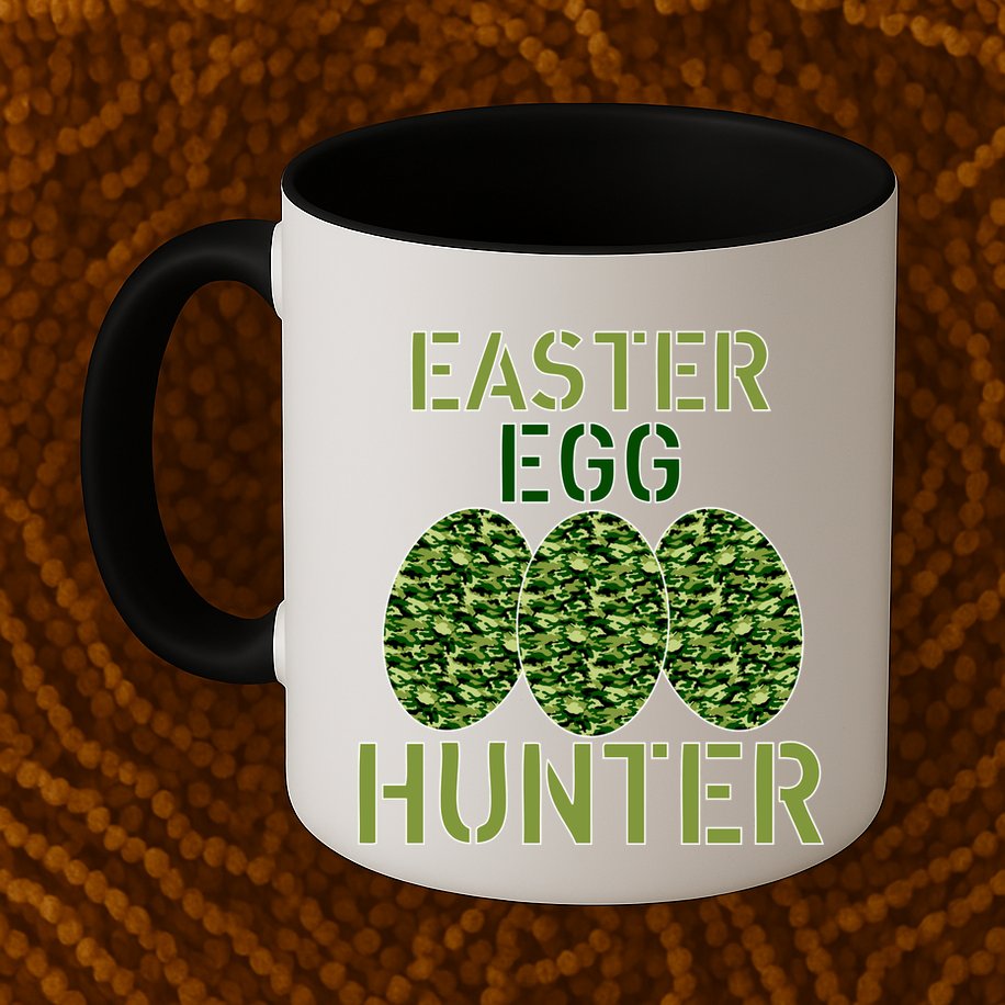 Easter Egg Hunter Camo Eggs Funny Egg Hunt Mug