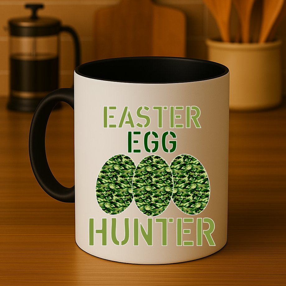 Easter Egg Hunter Camo Eggs Funny Egg Hunt Mug