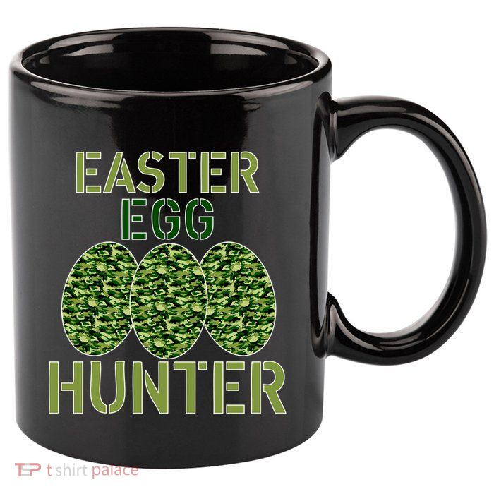 Easter Egg Hunter Camo Eggs Funny Egg Hunt 11oz C Handle Ceramic Mug