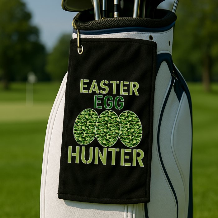 Easter Egg Hunter Camo Eggs Funny Egg Hunt Golf Towel
