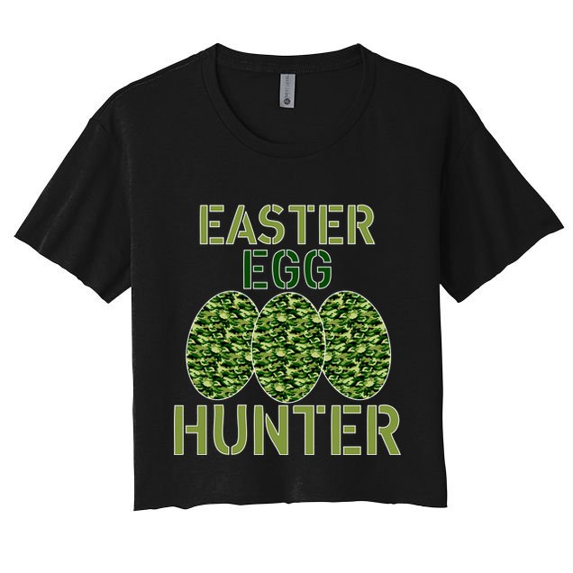 Easter Egg Hunter Camo Eggs Funny Egg Hunt Crop Top