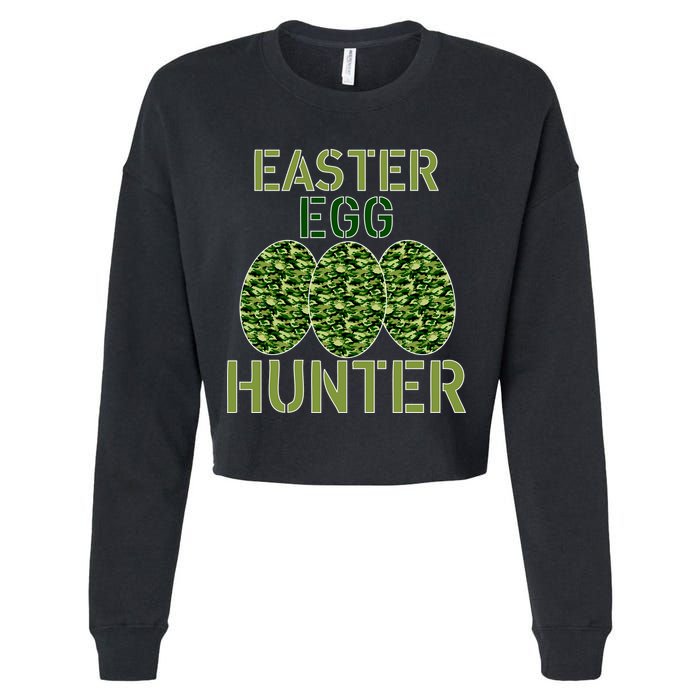 Easter Egg Hunter Camo Eggs Funny Egg Hunt Cropped Pullover Crew