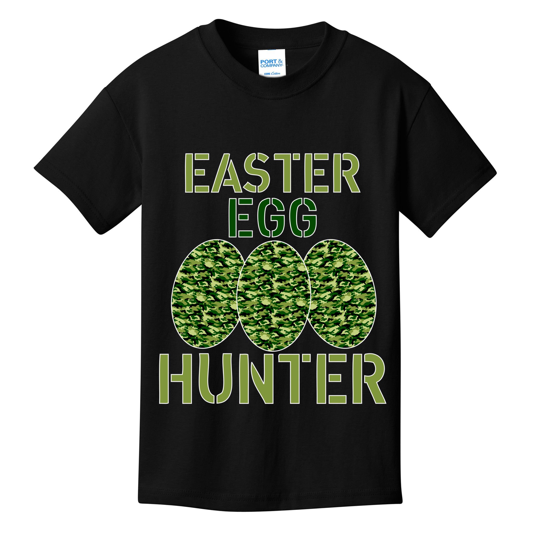 Easter Egg Hunter Camo Eggs Funny Egg Hunt Kids T-Shirt