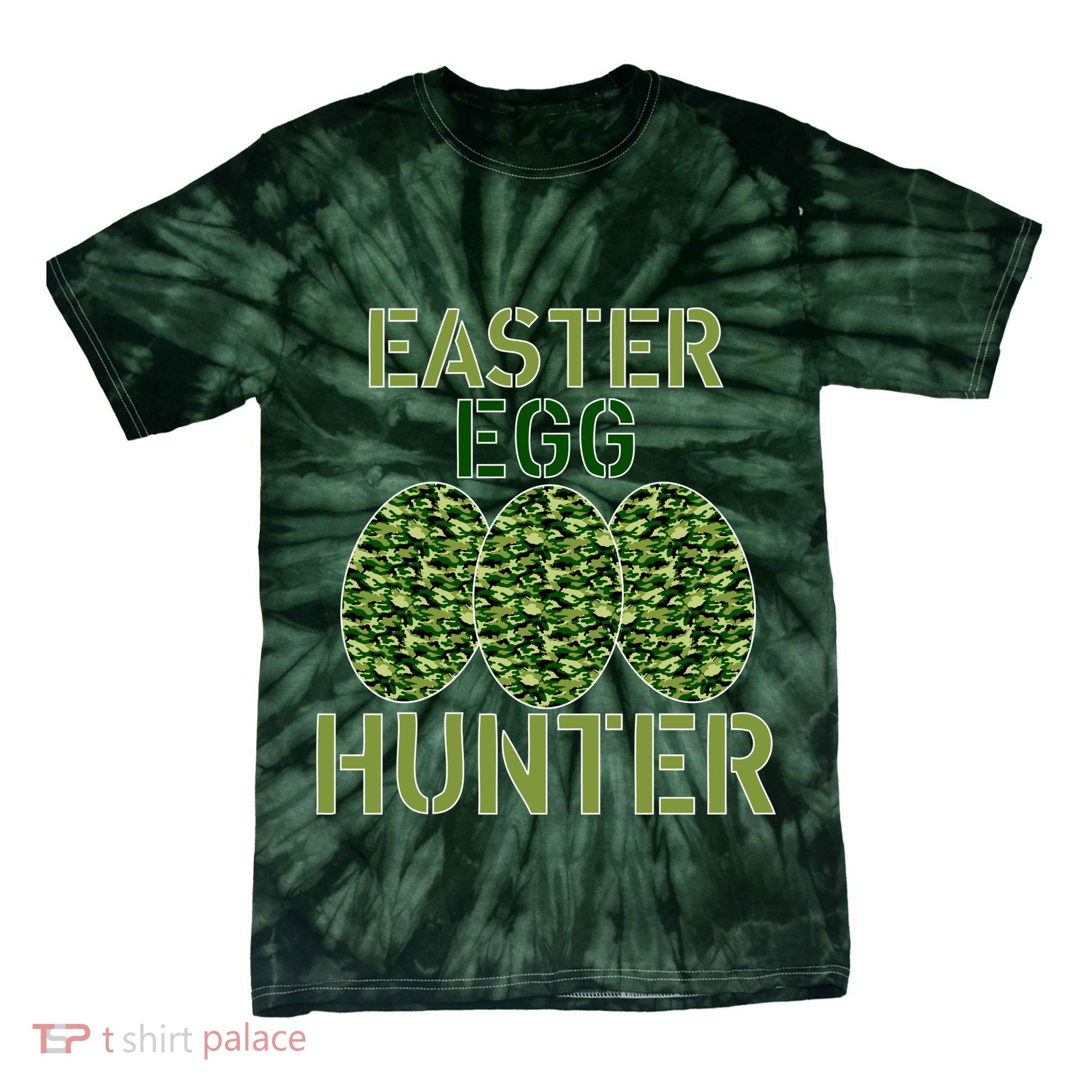 Easter Egg Hunter Camo Eggs Funny Egg Hunt Tie-Dye T-Shirt