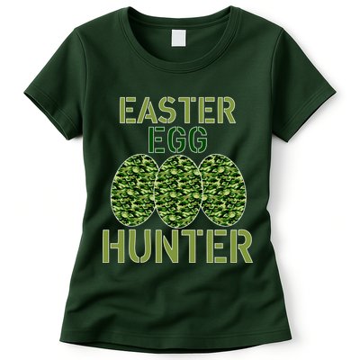 Easter Egg Hunter Camo Eggs Funny Egg Hunt Womens T-Shirt