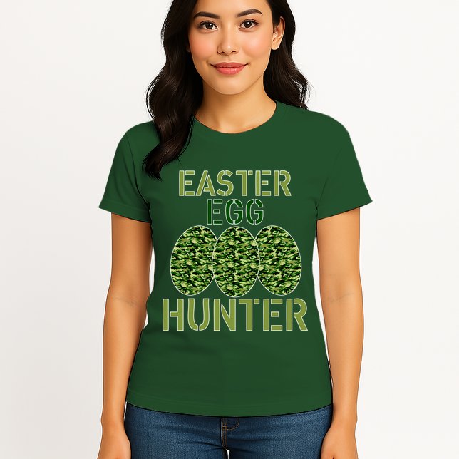 Easter Egg Hunter Camo Eggs Funny Egg Hunt Womens T-Shirt