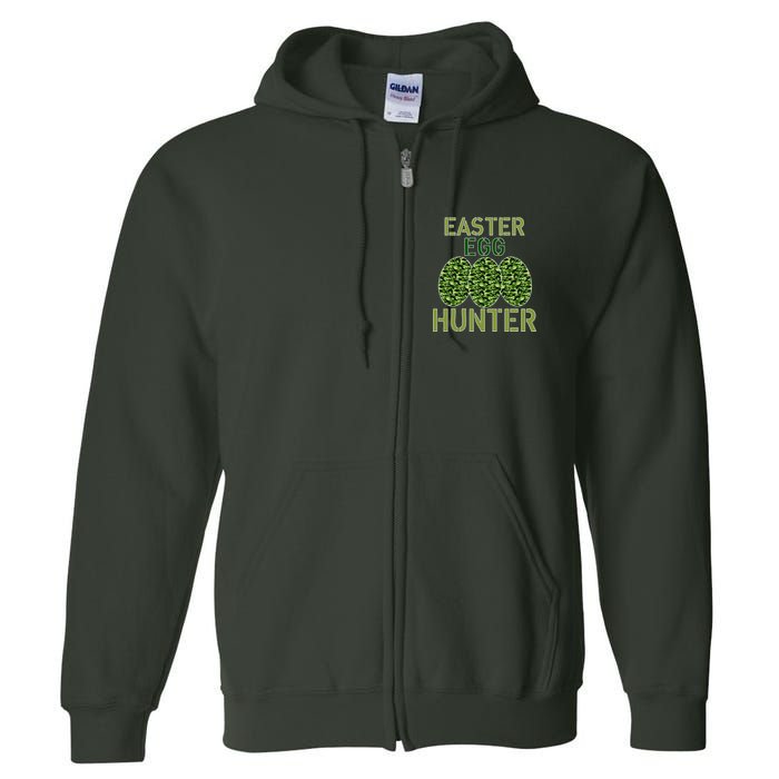 Easter Egg Hunter Camo Eggs Funny Egg Hunt Full Zip Hoodie