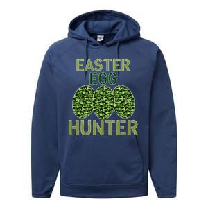 Easter Egg Hunter Camo Eggs Funny Egg Hunt Performance Fleece Hoodie