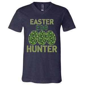 Easter Egg Hunter Camo Eggs Funny Egg Hunt V-Neck T-Shirt