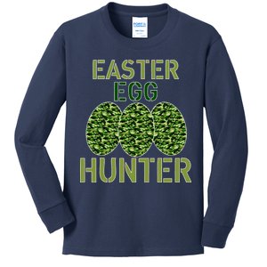 Easter Egg Hunter Camo Eggs Funny Egg Hunt Kids Long Sleeve Shirt