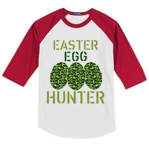 Easter Egg Hunter Camo Eggs Funny Egg Hunt Kids Colorblock Raglan Jersey