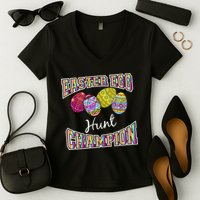 Easter Egg Hunting Champion Women's V-Neck T-Shirt