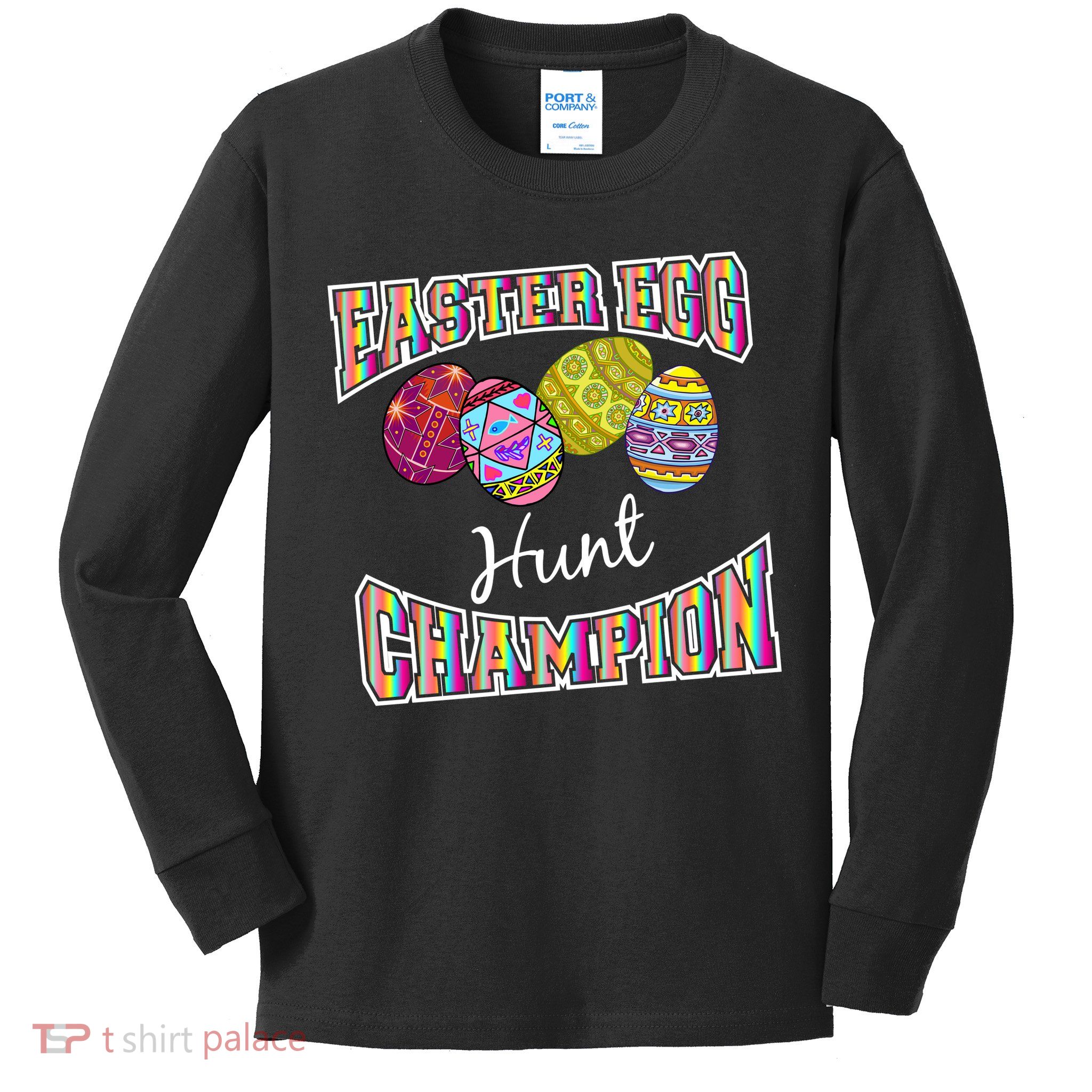 Easter Egg Hunting Champion Kids Long Sleeve Shirt