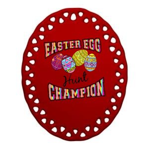 Easter Egg Hunting Champion Ceramic Oval Ornament