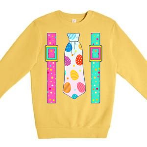 Easter Egg Tie & Suspenders Premium Crewneck Sweatshirt