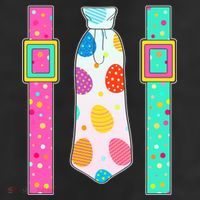 Easter Egg Tie & Suspenders 7 Panel Mesh Trucker Snapback Hat