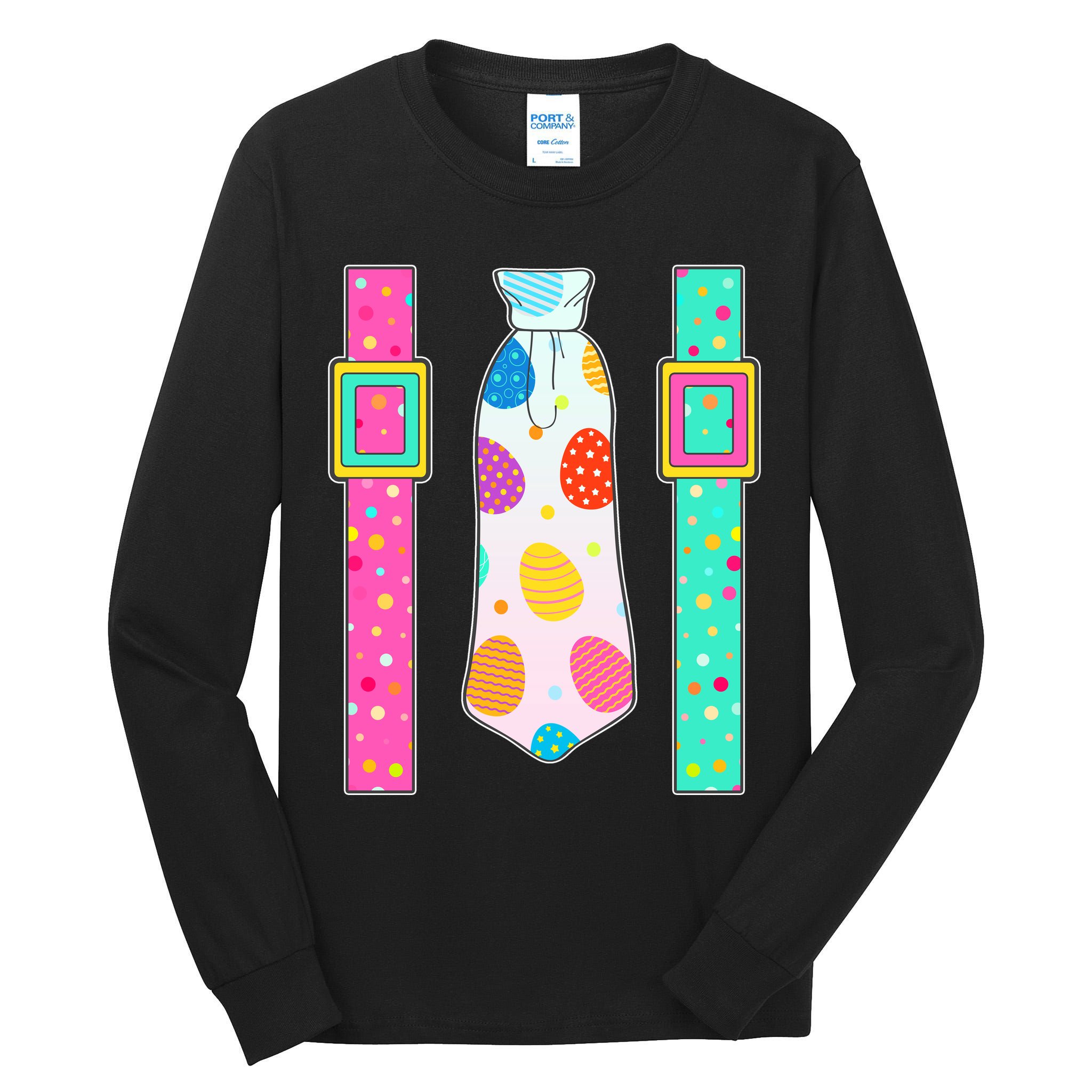 Easter Egg Tie & Suspenders Tall Long Sleeve T-Shirt