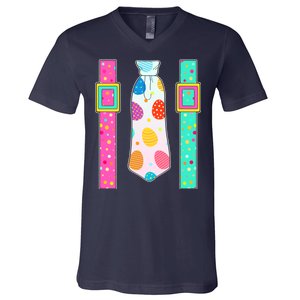 Easter Egg Tie & Suspenders V-Neck T-Shirt