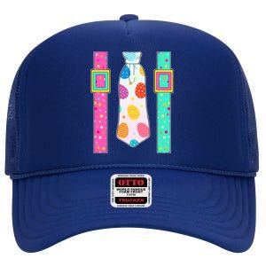 Easter Egg Tie & Suspenders High Crown Mesh Back Trucker Hat